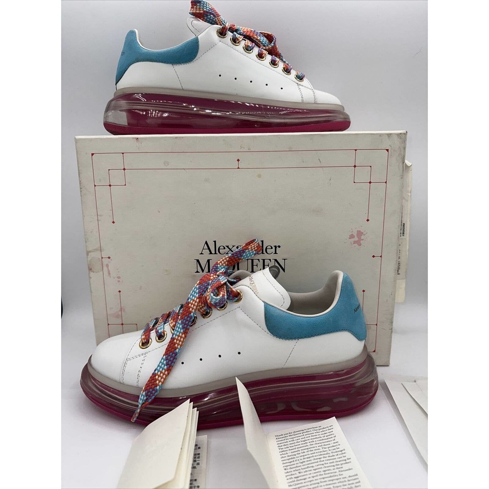 Alexander McQueen Larry Oversized Transparent Sole Colorblock Leather Sneakers